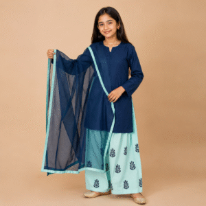 Navy Blue & Mint Kurta